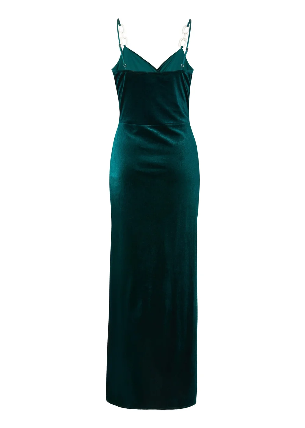 Quiz Green Velvet Chain Strap Maxi Dress - 10 | Matalan Quiz Green Velvet Chain Strap Maxi Dress - 10 | Matalan
