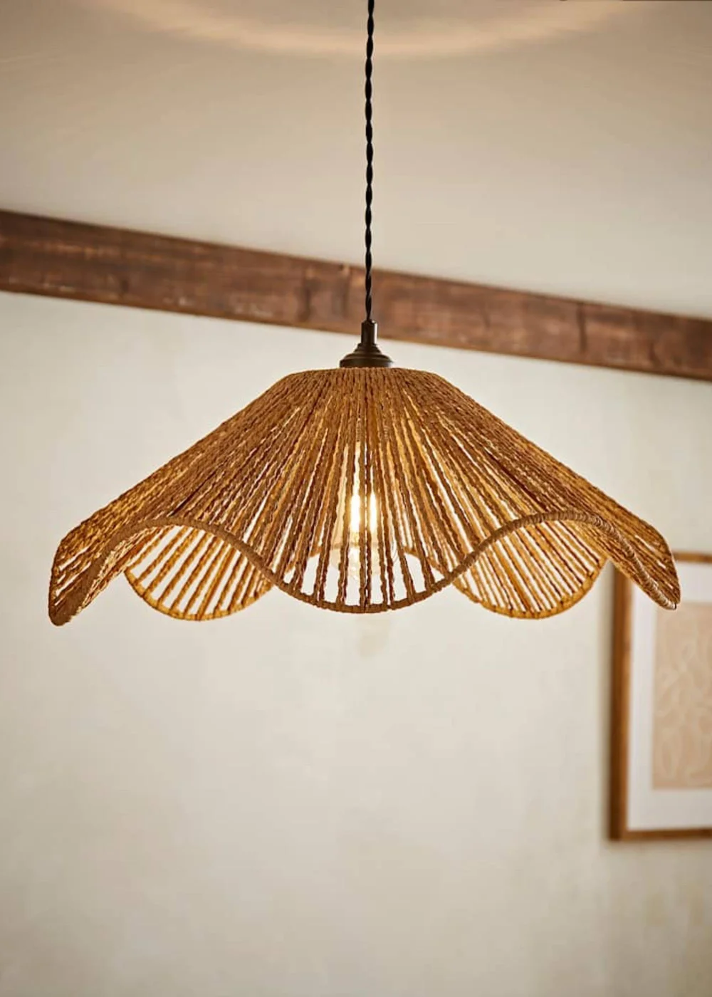 ValueLights Farai Natural Wave Easy Fit Ceiling Light Shade - One Size Image 1