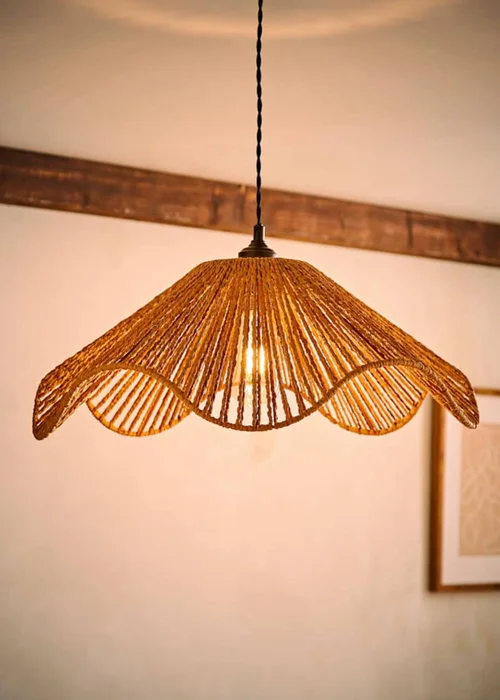 ValueLights Farai Natural Wave Easy Fit Ceiling Light Shade - One Size Image 2
