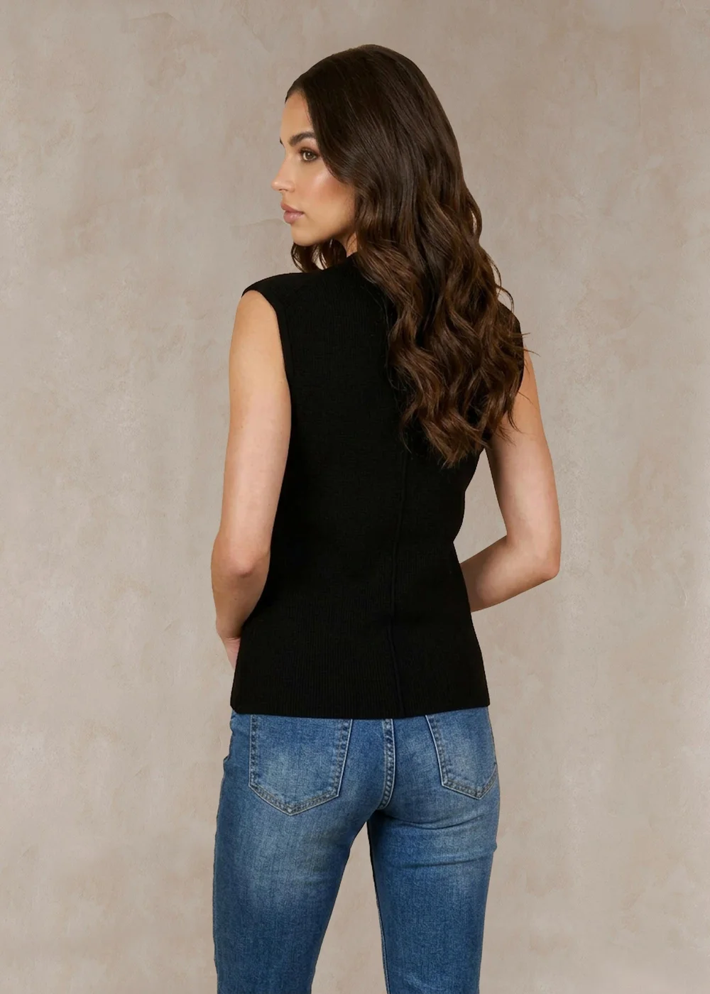 Chi Chi London Black Button Down Knitted Top - XS Image 3
