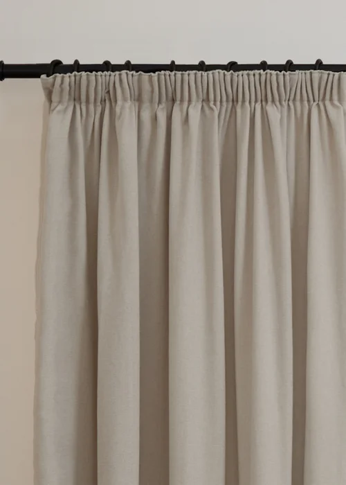 Furn Soft Chenille Blackout Pencil Pleat Curtain Pair Natural - 46W X 54D (117x137cm Image 6