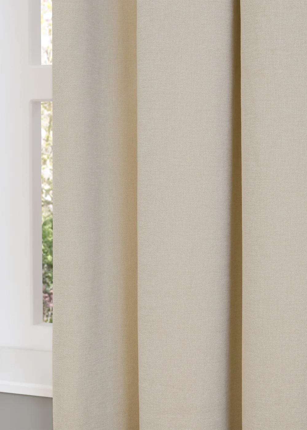 Furn Soft Chenille Blackout Pencil Pleat Curtain Pair Ecru - 46X X 72D (116x183cm) Image 4
