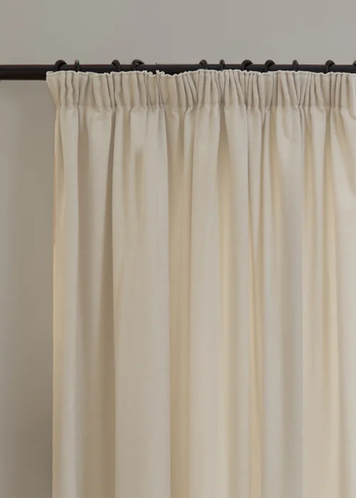 Furn Soft Chenille Blackout Pencil Pleat Curtain Pair Ecru - 46X X 72D (116x183cm) Image 6