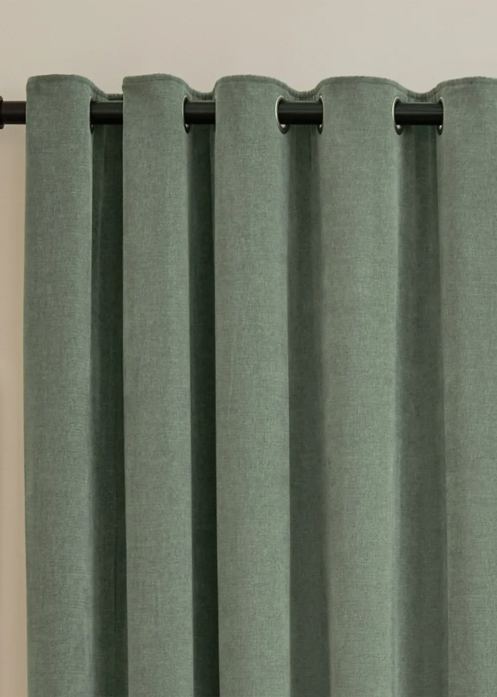 Furn Soft Chenille Blackout Eyelet Curtain Pair Green - 46W X 54D (117x137cm Image 6