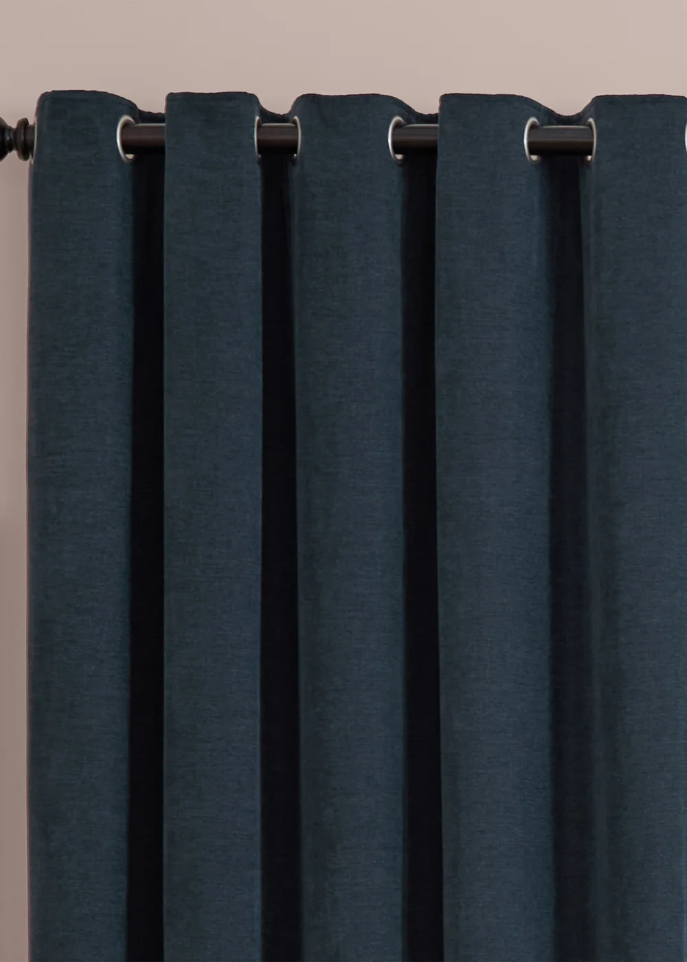 Furn Soft Chenille Blackout Eyelet Curtain Pair Navy - 46W X 54D (117x137cm Image 6