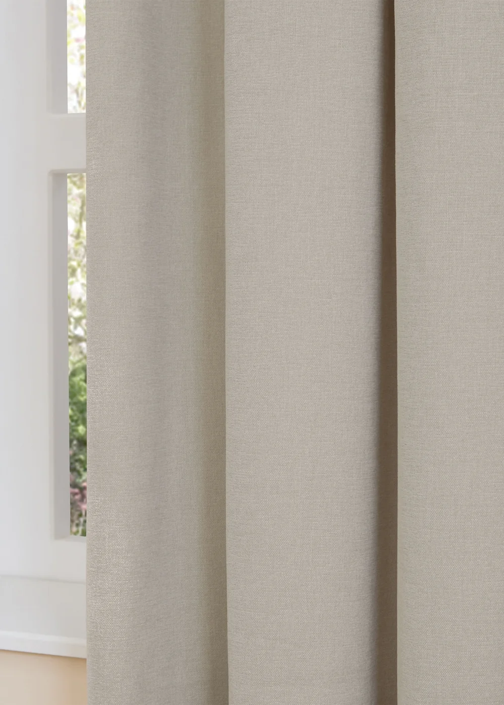 Furn Soft Chenille Blackout Eyelet Curtain Pair Natural - 46W X 54D (117x137cm Image 4