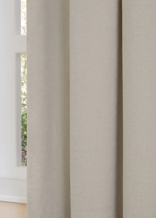 Furn Soft Chenille Blackout Eyelet Curtain Pair Natural - 46W X 54D (117x137cm Image 4