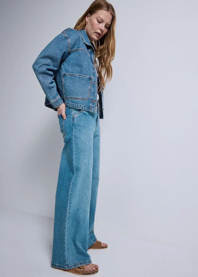 Mid Wash Denim Shacket