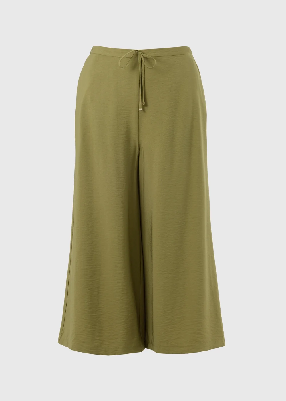 Olive Twill Wide Leg Culotte Trousers - 10 Image 4