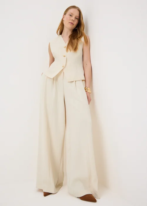 Et Vous Cream Wide Leg Co Ord Trousers - 8/L29 Image 1