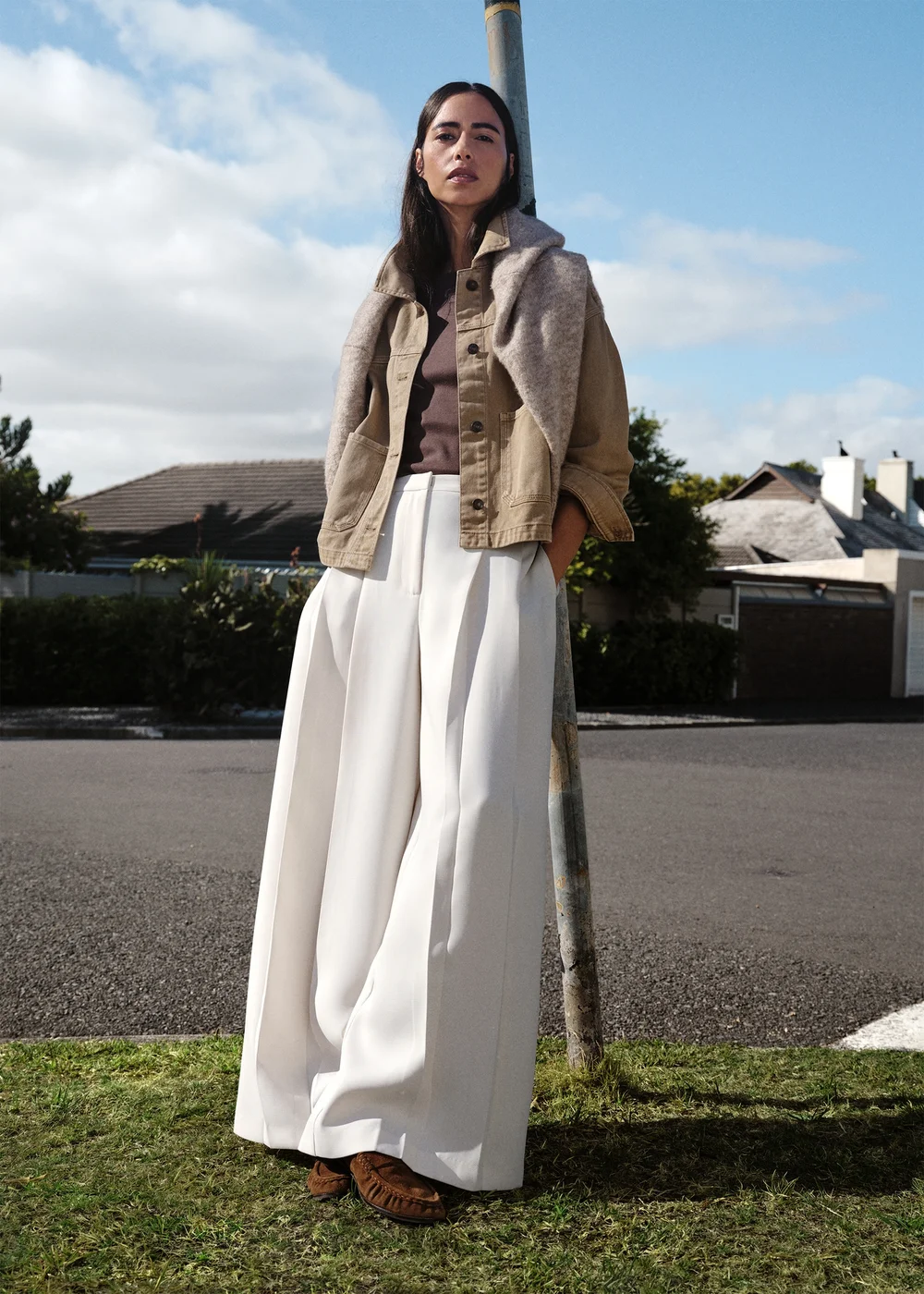 Et Vous Cream Wide Leg Co Ord Trousers - 8/L29 Image 4