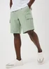 Green Linen Blend Cargo Shorts - S Image 2