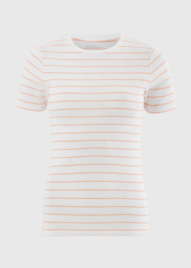 Orange Stripe Fitted T-Shirt