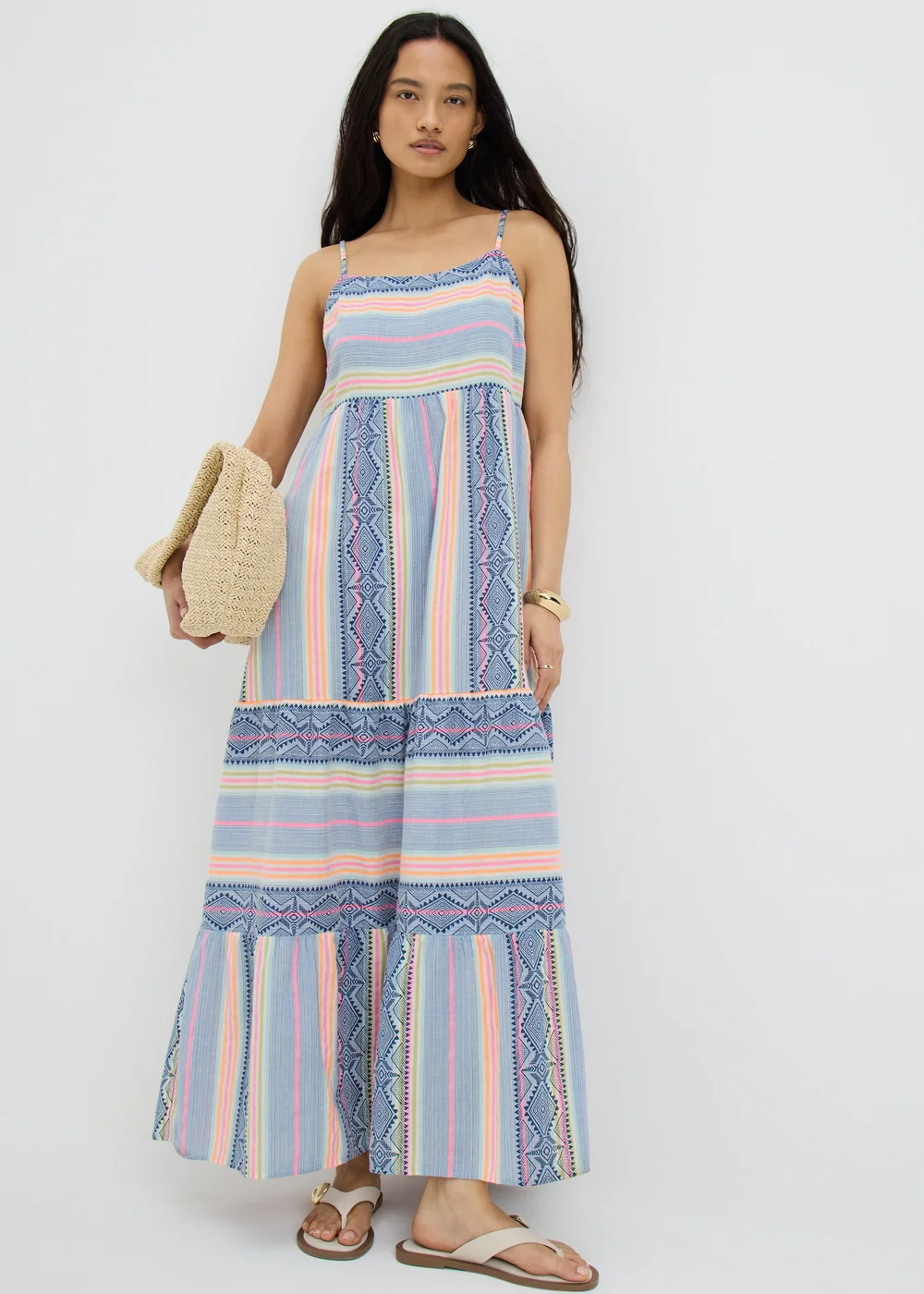 Blue Jacquard Cami Maxi Dress - 20 Image 1