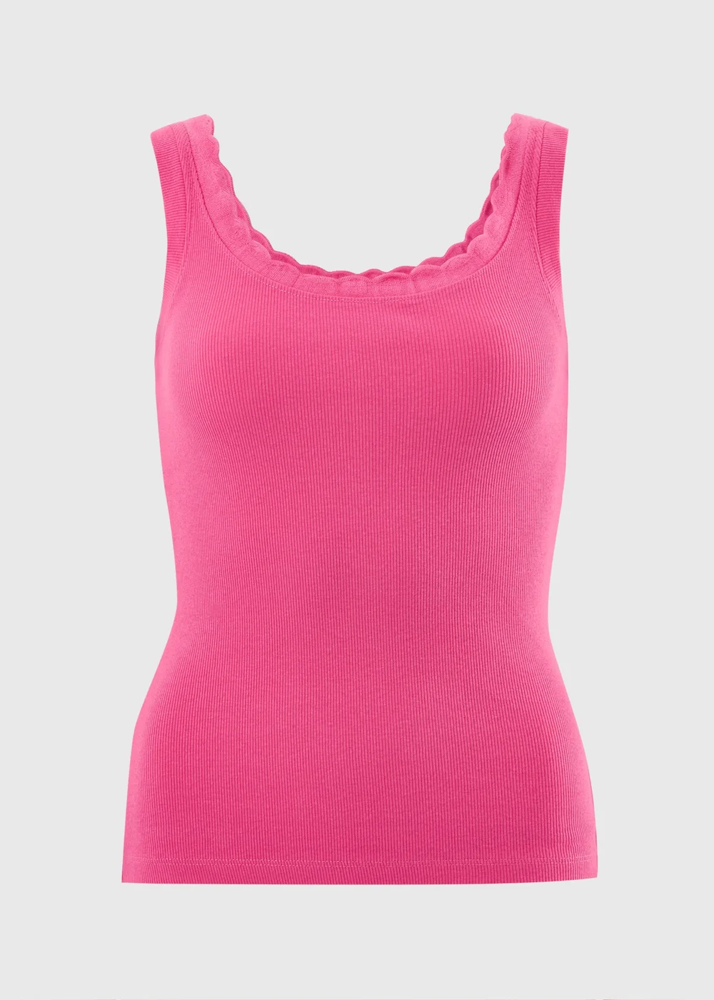 Pink Scallop Neck Vest Top - 8 Image 1