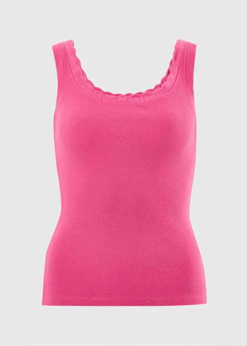 Pink Scallop Neck Vest Top - 14 Image 4