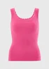Pink Scallop Neck Vest Top - 8 Image 1