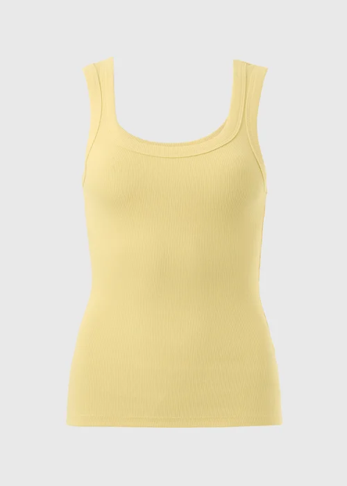 Yellow Ribbed Scoop Vest Top - 18 Image 2