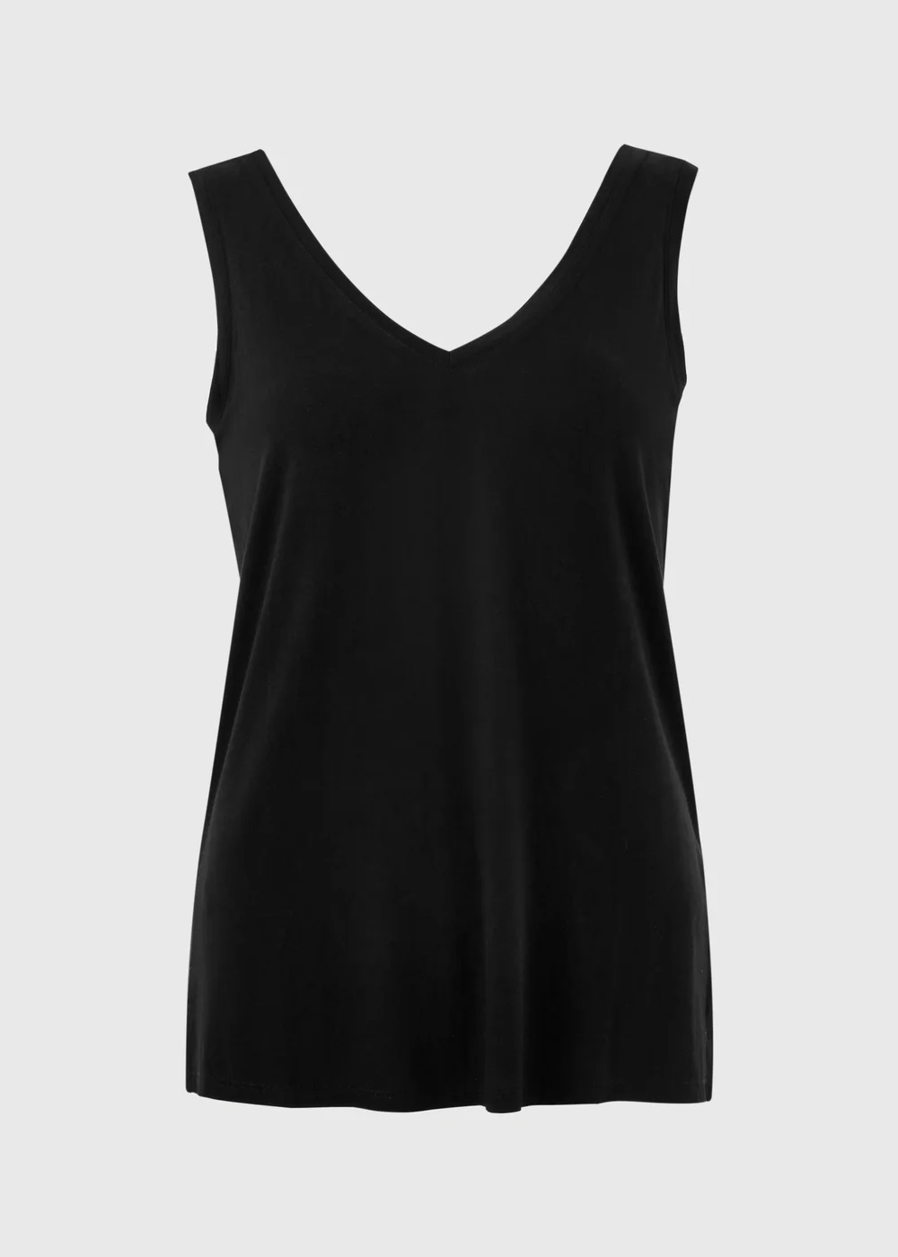 Black V-Neck Vest Top - Small Image 1