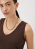 Chocolate Brown V-Neck Vest Top - Small Image 2