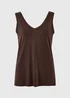 Chocolate Brown V-Neck Vest Top - Small Image 4