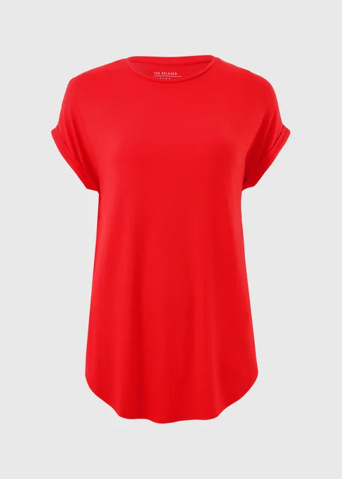 Red Relaxed Longline T-Shirt - S Image 4