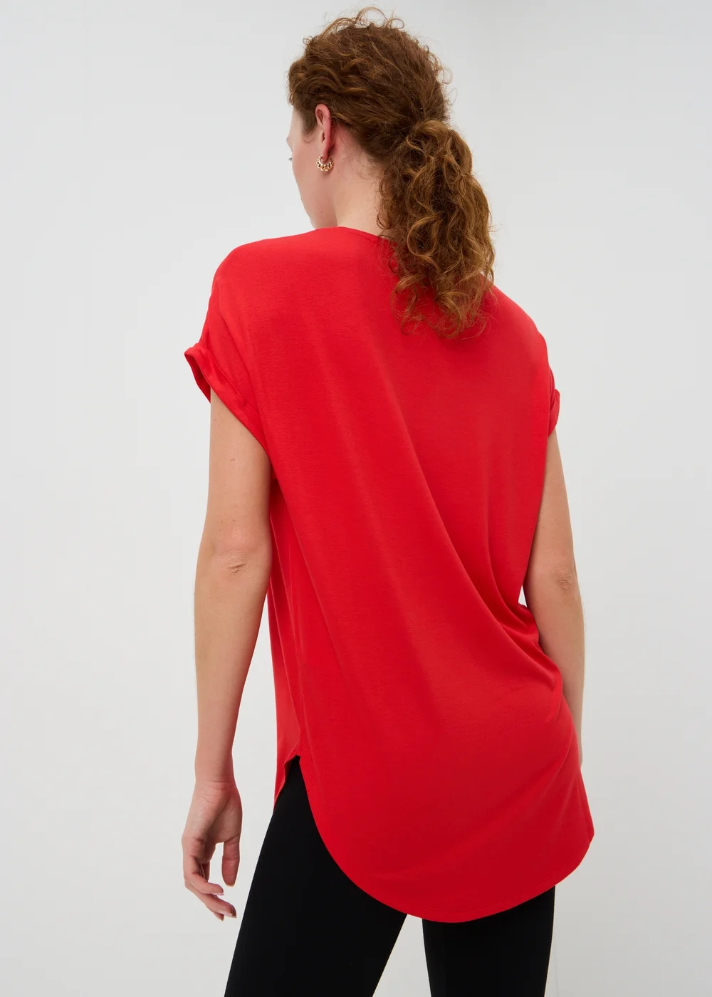 Red Relaxed Longline T-Shirt - S Image 2