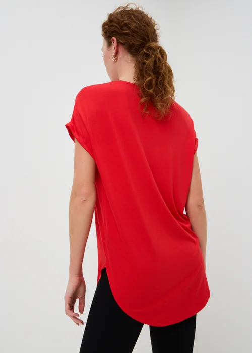 Red Relaxed Longline T-Shirt - S Image 2