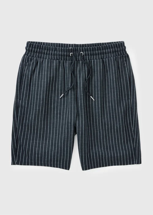 Navy Pinstripe Co Ord Shorts - S Image 4