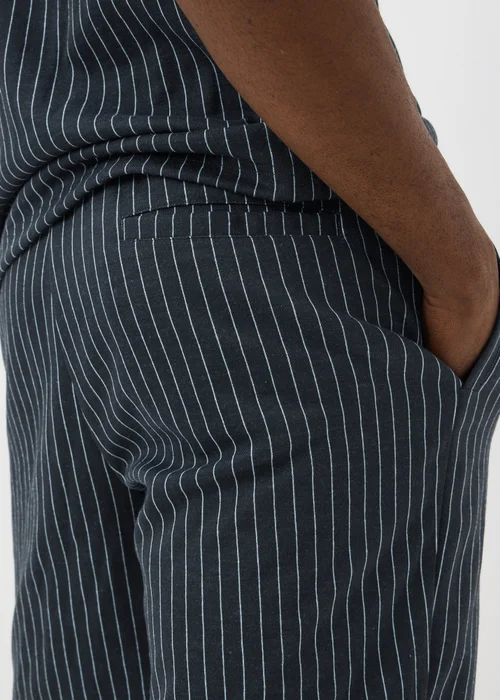 Navy Pinstripe Co Ord Shorts - S Image 3