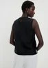 Black Linen Blend Vest Top - Size 14 Image 2