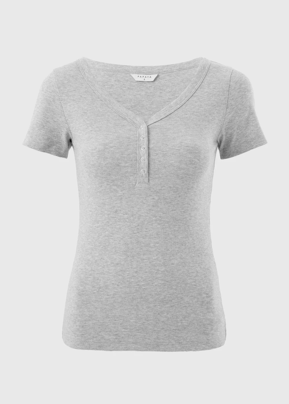 Grey Marl Short Sleeve Henley T-Shirt - 10 Image 4