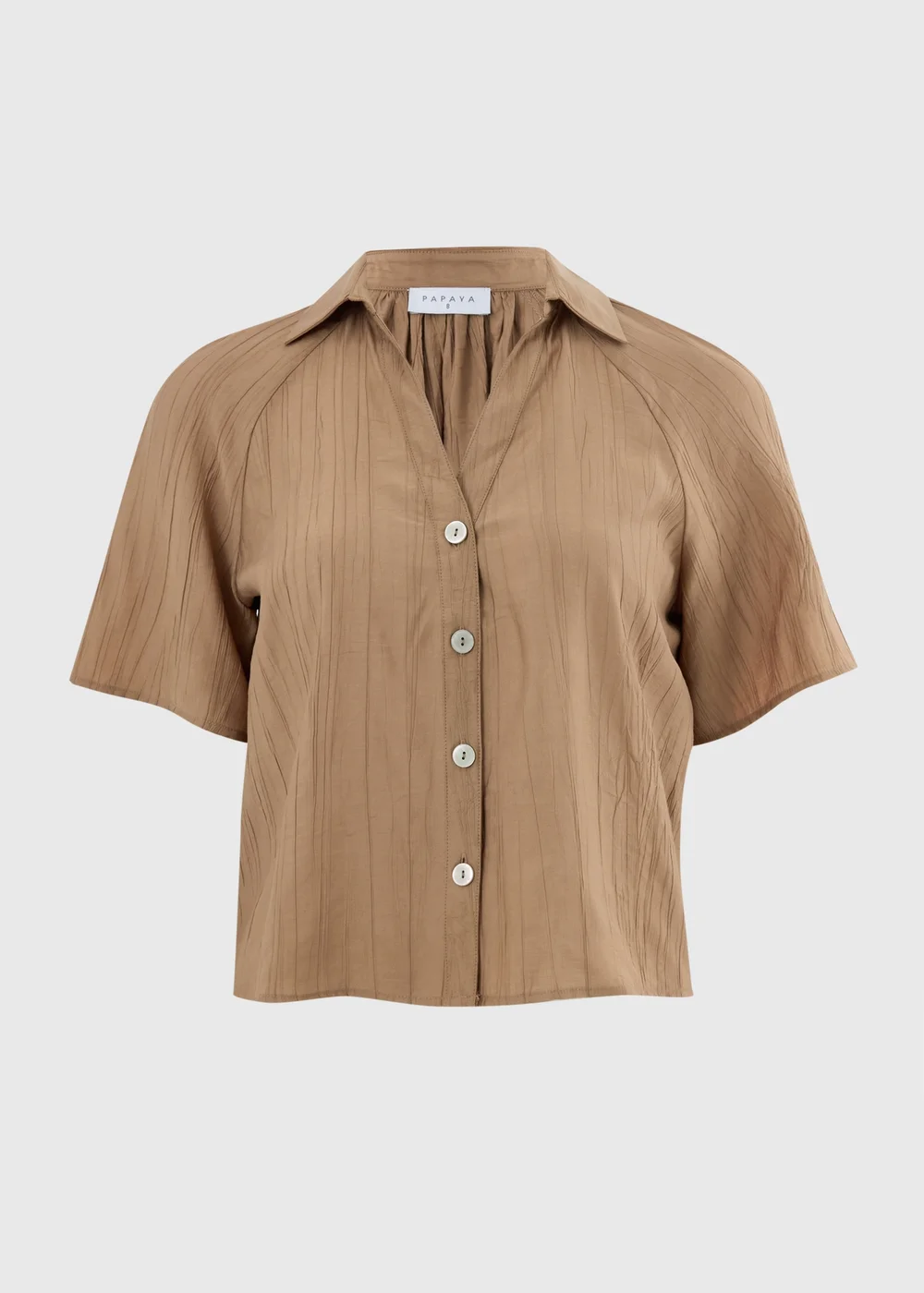 Caramel Crinkle Textured Co Ord Shirt - 8 Image 4