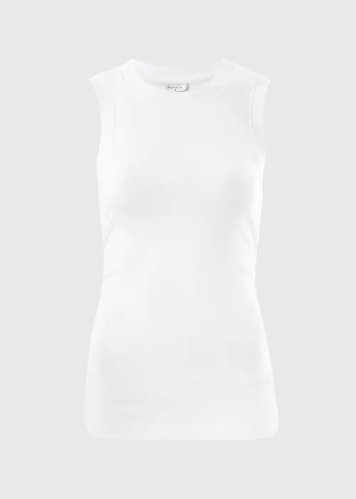 White Ruched Side Ribbed Vest Top - 16 Image 2