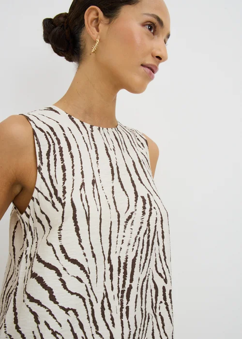 Chocolate Brown Zebra Print Co Ord Vest Top - 20 Image 3