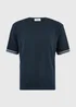 Navy Textured Tape T-Shirt - M Image 4