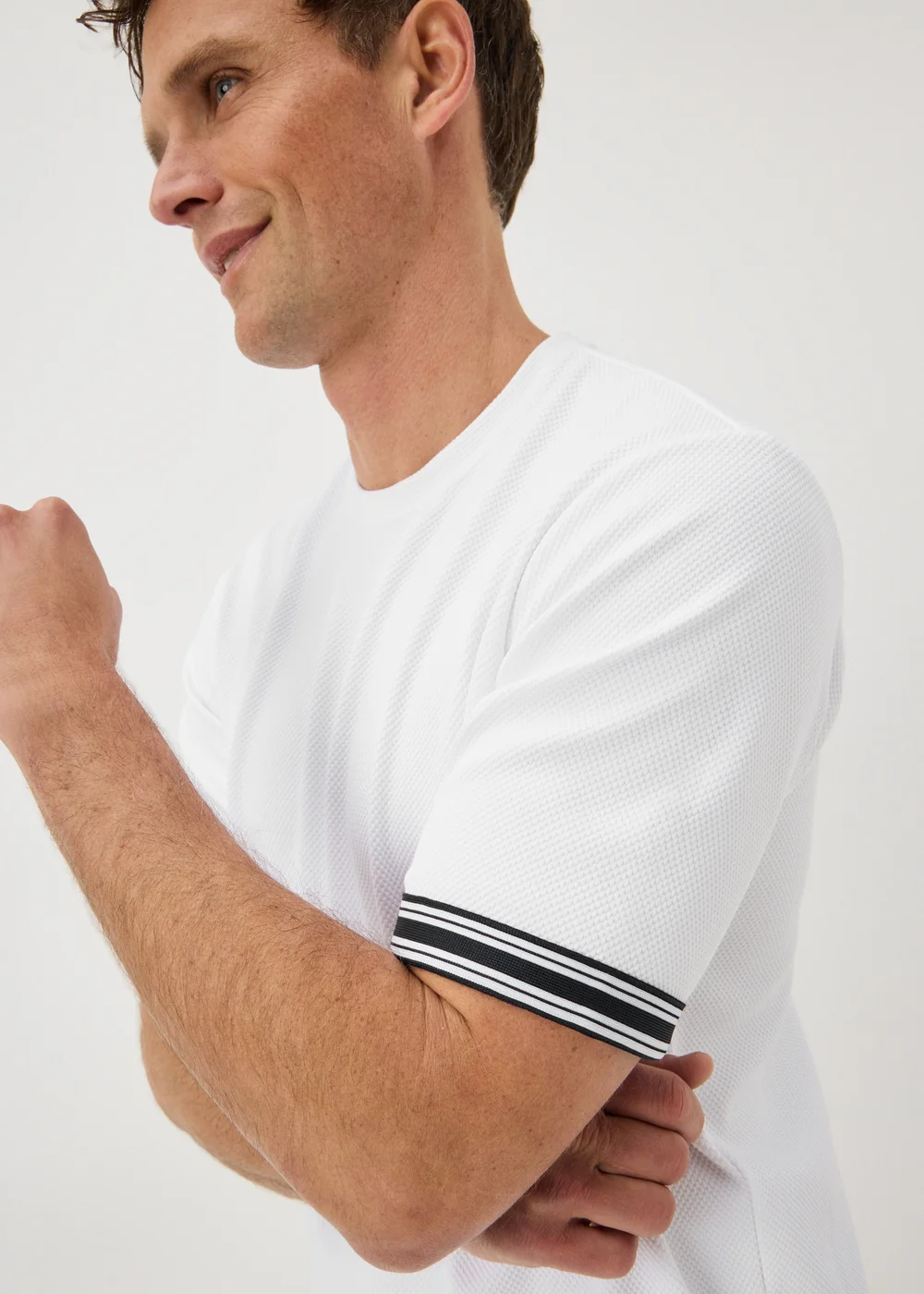 White Textured Tape T-Shirt - S Image 2