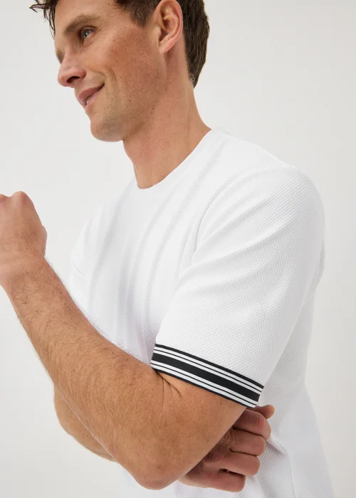 White Textured Tape T-Shirt - S Image 2
