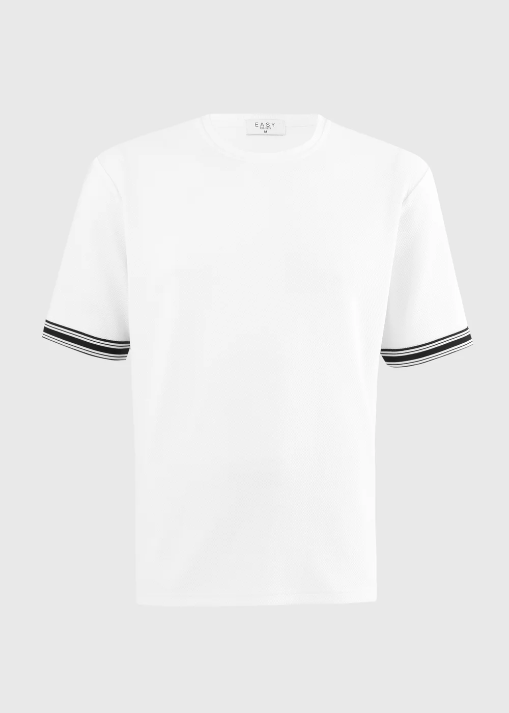 White Textured Tape T-Shirt - S Image 4