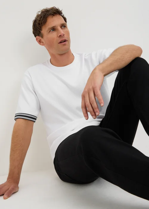 White Textured Tape T-Shirt - S Image 1