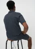 Navy Pin Stripe Zip Co Ord Polo Shirt - 2XL Image 3