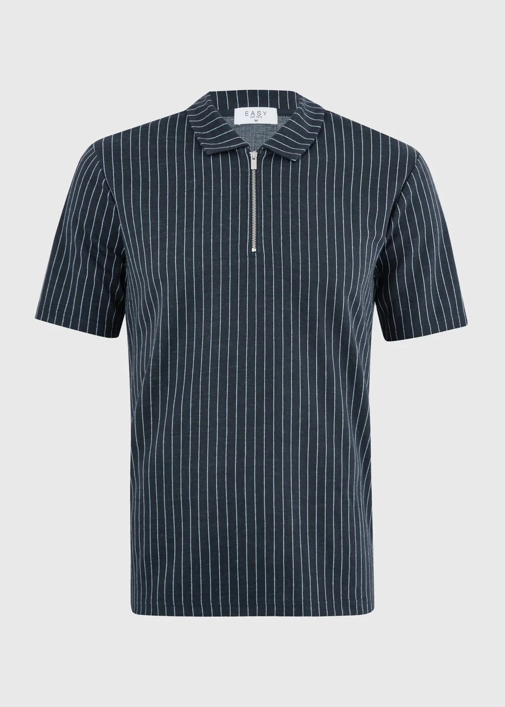 Navy Pin Stripe Zip Co Ord Polo Shirt - 2XL Image 4