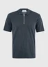 Navy Pin Stripe Zip Co Ord Polo Shirt - 2XL Image 4