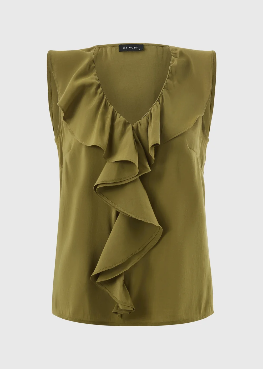 Et Vous Olive Frill Co Ord Vest Top - 8 Image 4