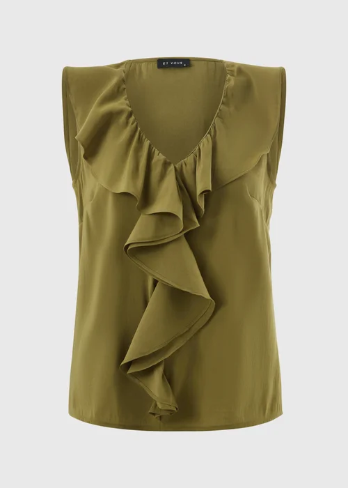 Et Vous Olive Frill Co Ord Vest Top - 8 Image 4