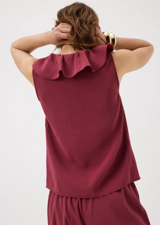 Et Vous Berry Frill Co Ord Vest Top
