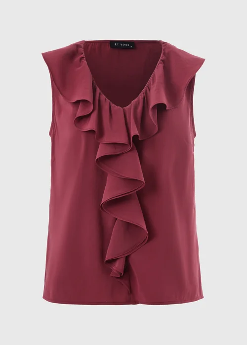 Et Vous Berry Frill Co Ord Vest Top - 8 Image 4