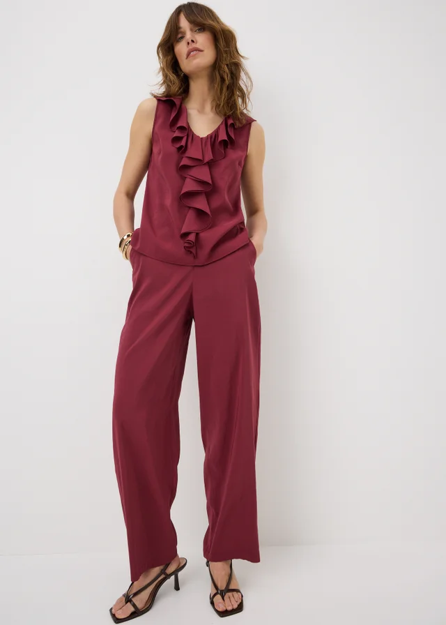 Et Vous Berry Frill Co Ord Vest Top
