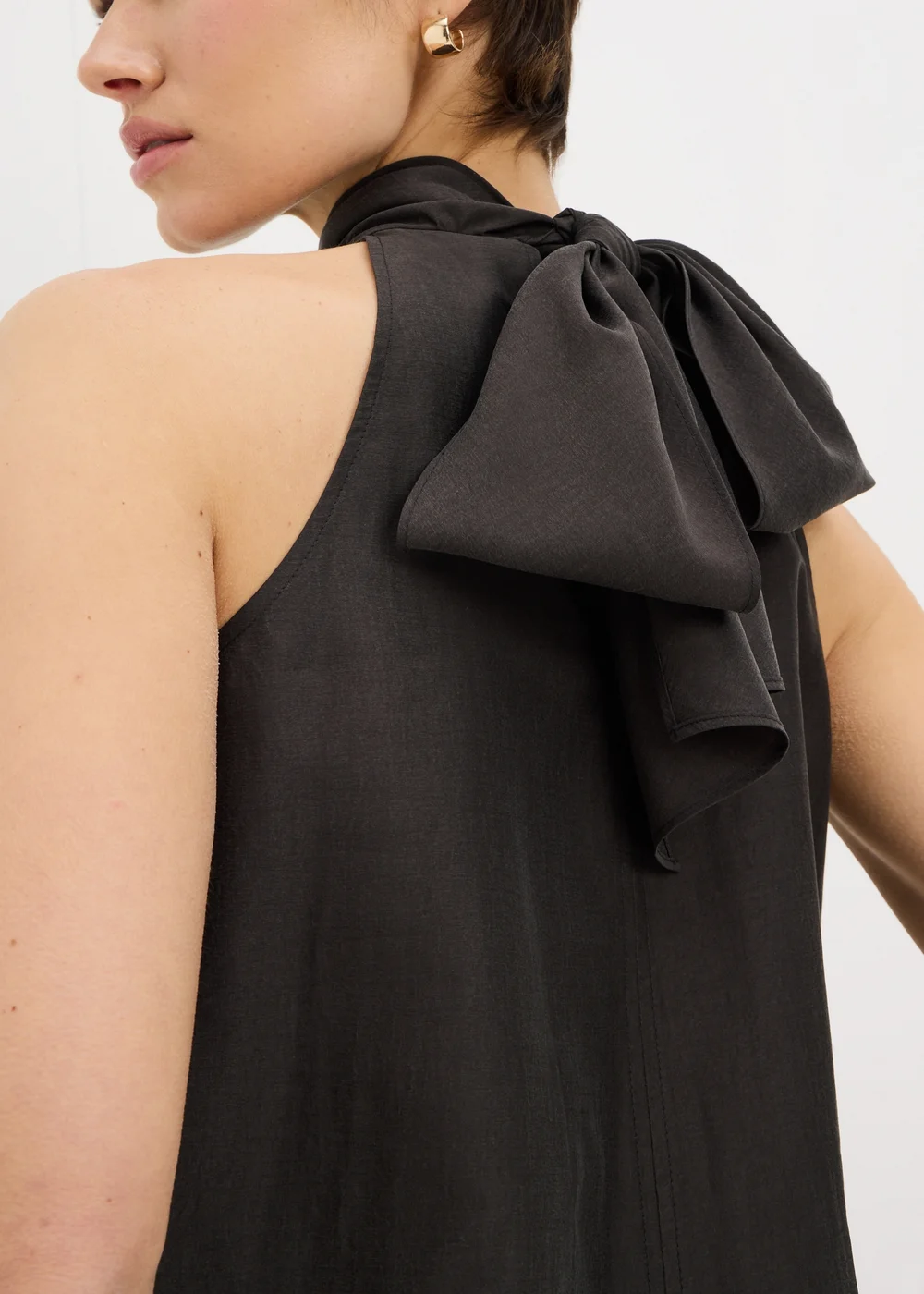Et Vous Chocolate Brown Tie Halter Neck Vest Top - 22 Image 3