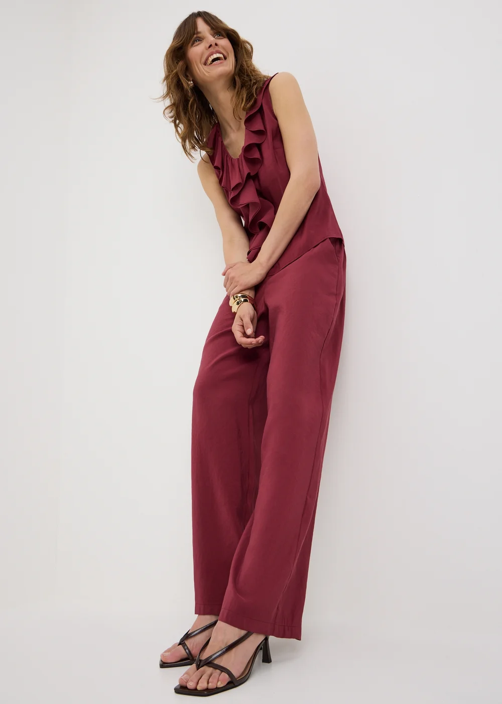Et Vous Berry Straight Leg Co Ord Trousers - 22 S Image 1